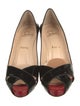 Christian Louboutin Patent Leather Cutout Accent Pumps