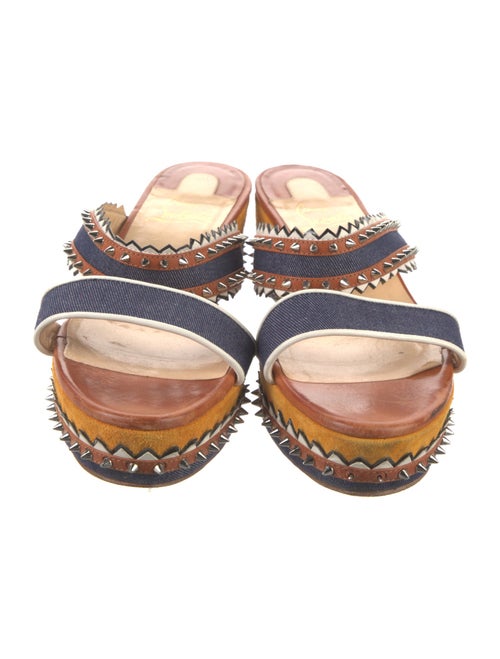 Christian Louboutin Rockstud Accents Leather Slides