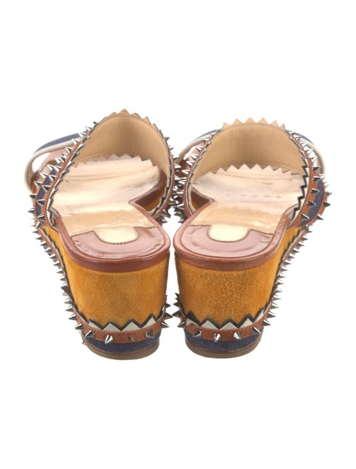 Christian Louboutin Rockstud Accents Leather Slides