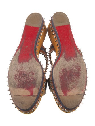 Christian Louboutin Rockstud Accents Leather Slides