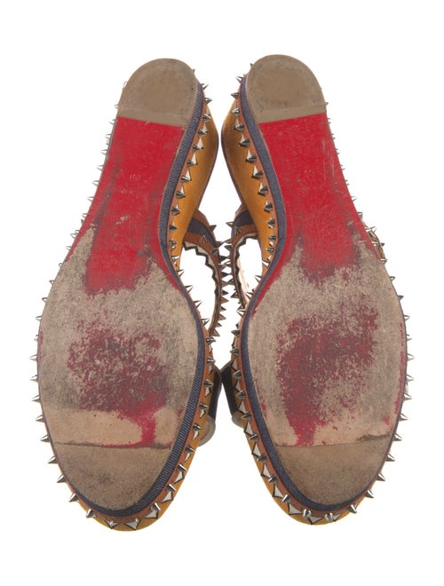 Christian Louboutin Rockstud Accents Leather Slides