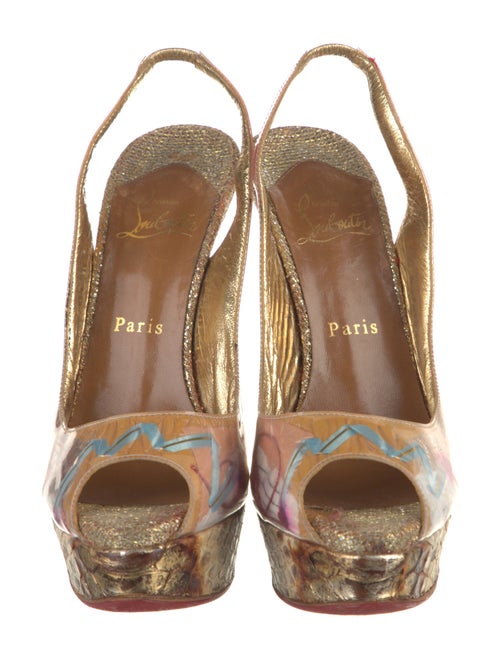 Christian Louboutin PVC Printed Slingback Pumps