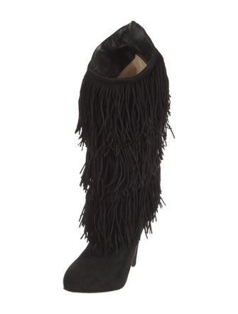 Christian Louboutin Forever Tina Suede Lace-Up Boots