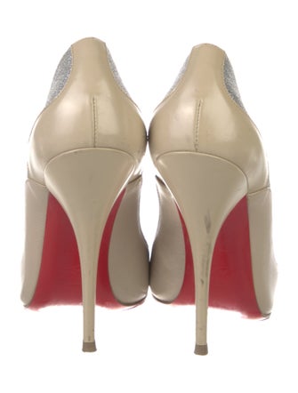 Christian Louboutin Leather Glitter Accents Pumps