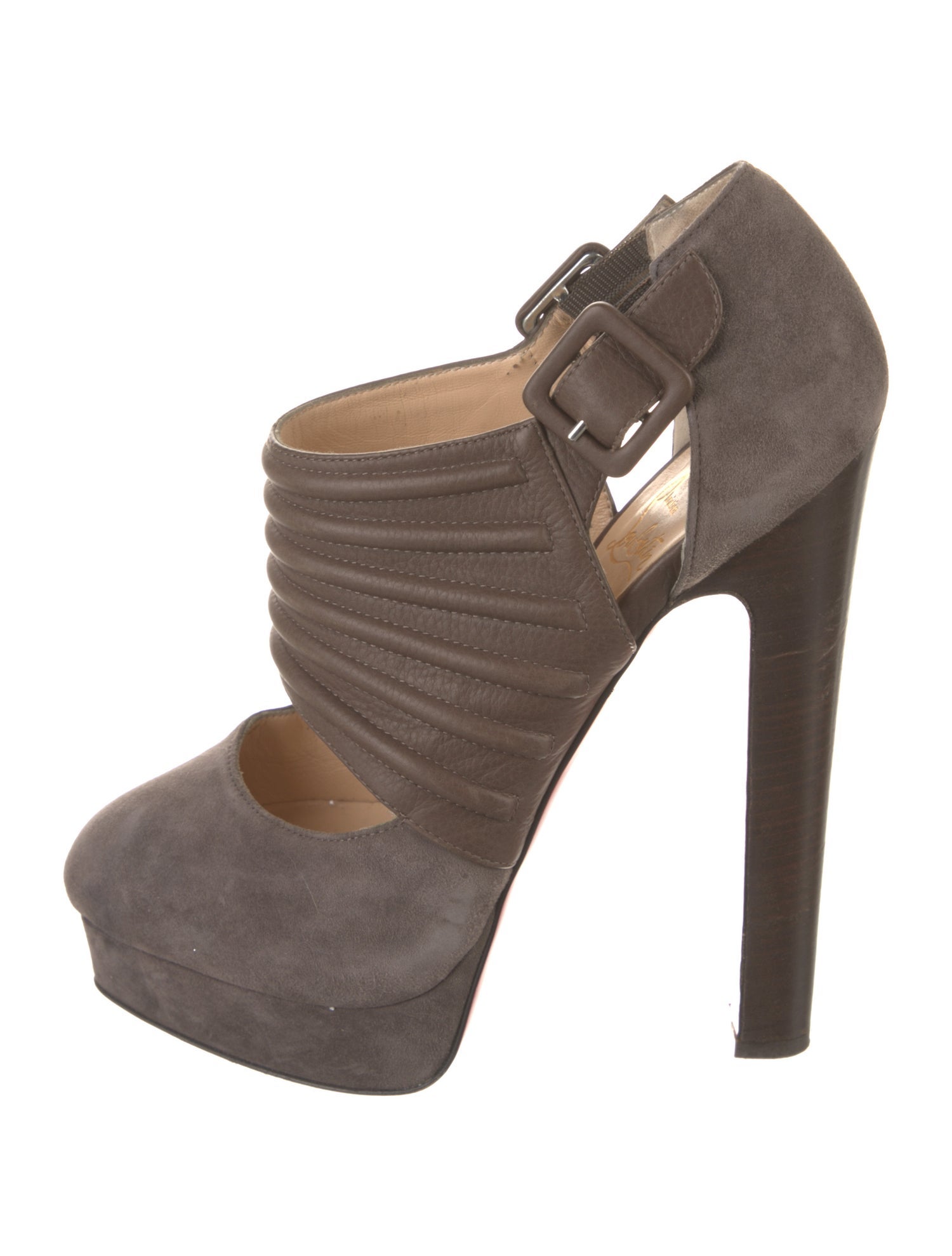 Christian Louboutin Suede Cutout Accent Pumps