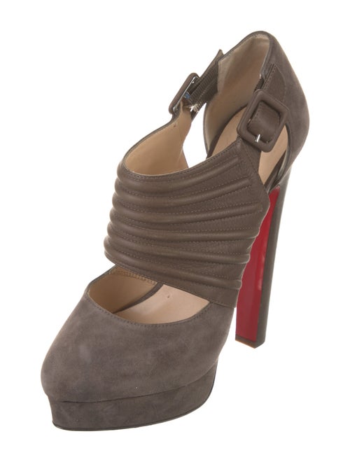 Christian Louboutin Suede Cutout Accent Pumps
