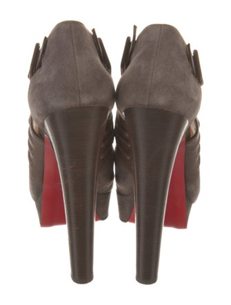 Christian Louboutin Suede Cutout Accent Pumps