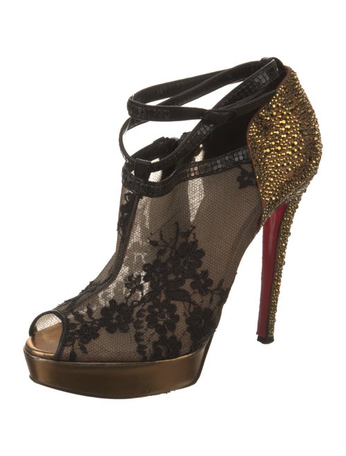 Christian Louboutin Mesh Mesh Accents T-Strap Pumps