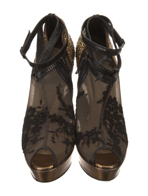 Christian Louboutin Mesh Mesh Accents T-Strap Pumps