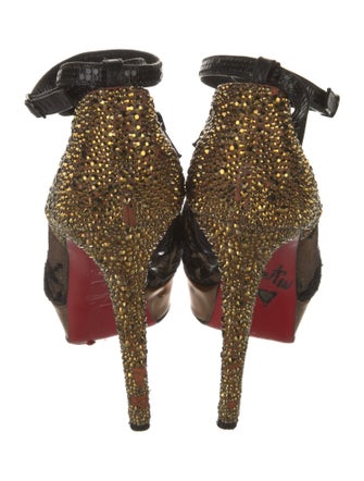 Christian Louboutin Mesh Mesh Accents T-Strap Pumps