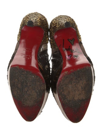 Christian Louboutin Mesh Mesh Accents T-Strap Pumps