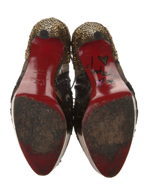 Christian Louboutin Mesh Mesh Accents T-Strap Pumps