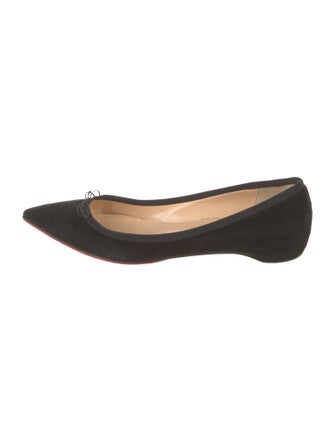 Christian Louboutin Suede Bow Accents Ballet Flats
