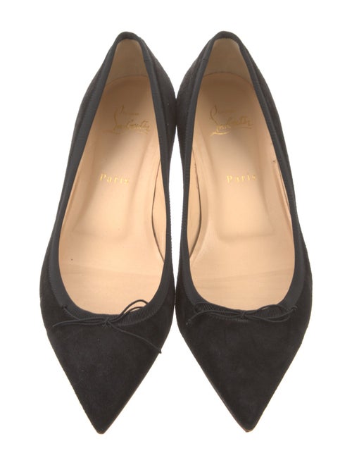 Christian Louboutin Suede Bow Accents Ballet Flats