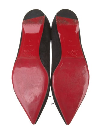 Christian Louboutin Suede Bow Accents Ballet Flats