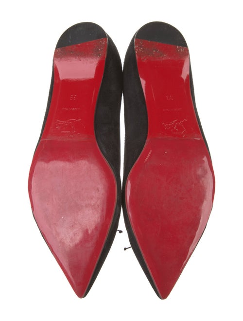 Christian Louboutin Suede Bow Accents Ballet Flats