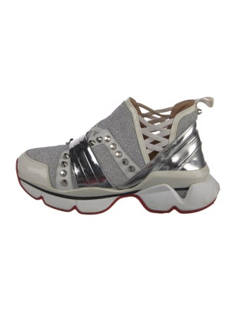 Christian Louboutin Glitter Colorblock Pattern Chunky Sneakers