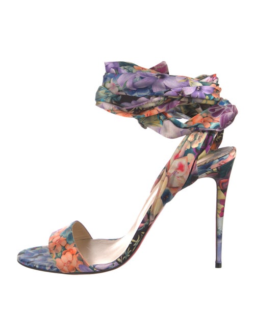 Christian Louboutin Satin Printed Sandals