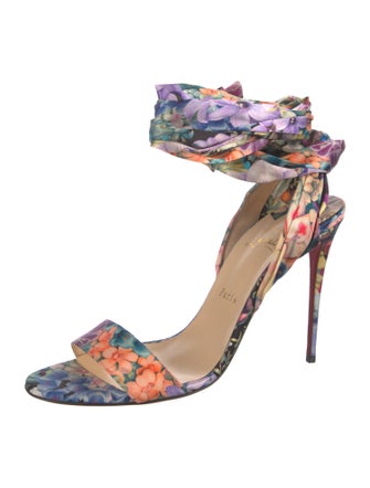 Christian Louboutin Satin Printed Sandals
