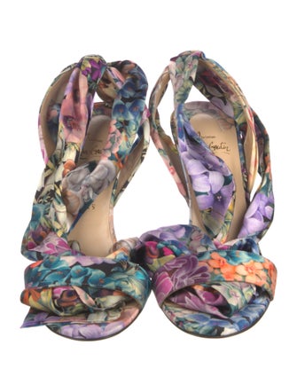 Christian Louboutin Satin Printed Sandals
