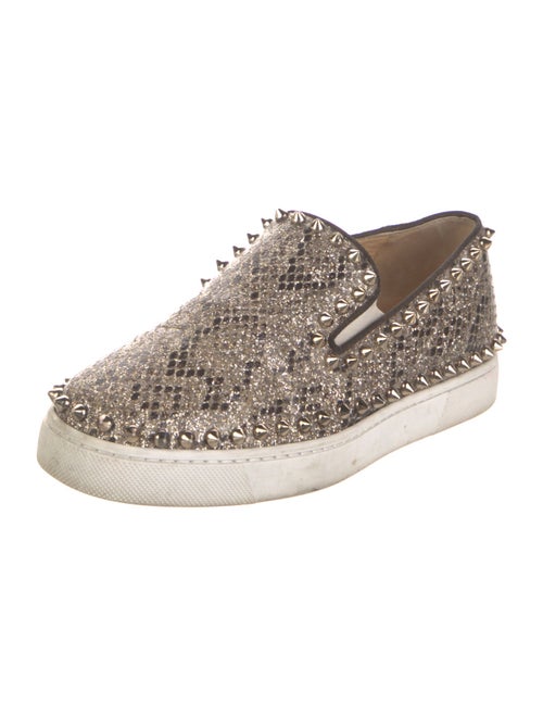 Christian Louboutin Spike Accents Glitter Sneakers