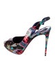 Christian Louboutin Patent Leather Printed Slingback Pumps