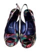 Christian Louboutin Patent Leather Printed Slingback Pumps