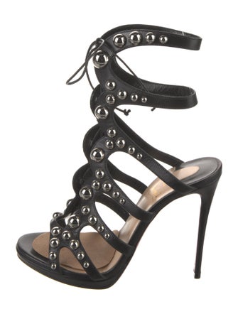 Christian Louboutin Leather Studded Accents Gladiator Sandals