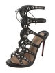 Christian Louboutin Leather Studded Accents Gladiator Sandals