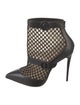 Christian Louboutin Leather Mesh Accents Boots