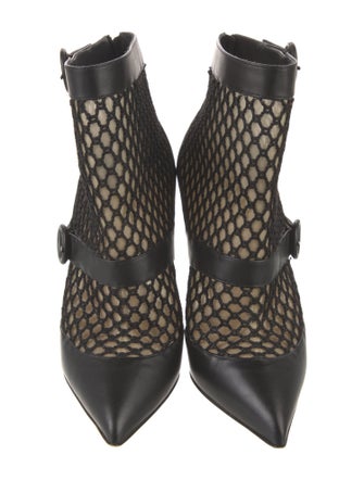 Christian Louboutin Leather Mesh Accents Boots