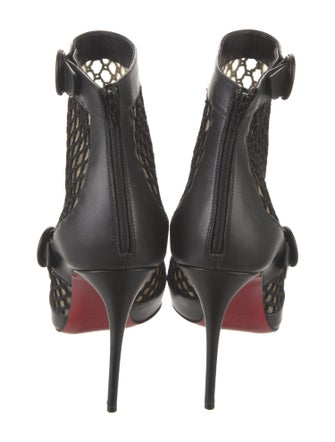 Christian Louboutin Leather Mesh Accents Boots