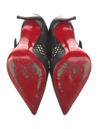 Christian Louboutin Leather Mesh Accents Boots
