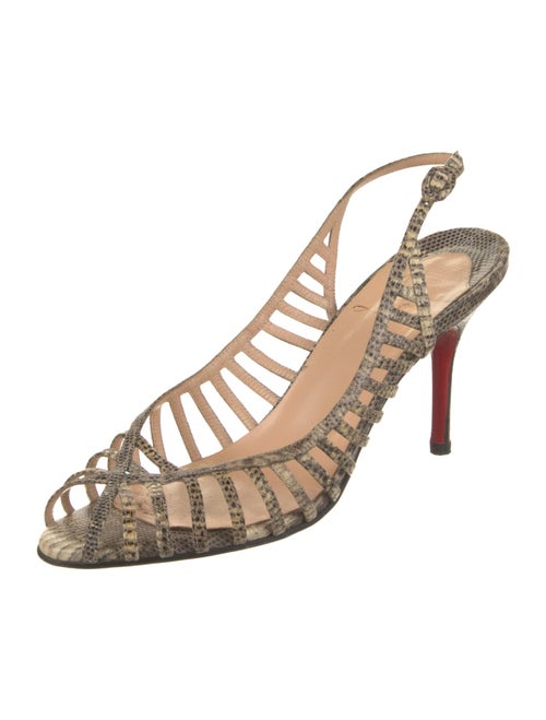 Christian Louboutin Late 1990's - Early 2000's Karung Slingback Sandals