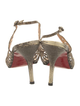 Christian Louboutin Late 1990's - Early 2000's Karung Slingback Sandals
