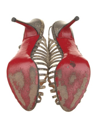 Christian Louboutin Late 1990's - Early 2000's Karung Slingback Sandals