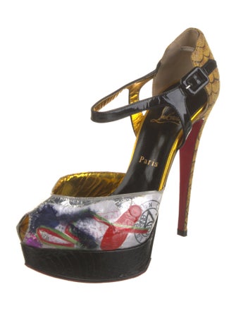 Christian Louboutin Leather Animal Print D'Orsay Pumps