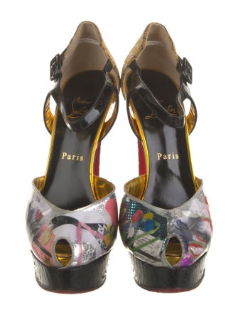 Christian Louboutin Leather Animal Print D'Orsay Pumps