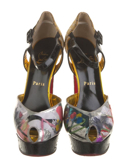 Christian Louboutin Leather Animal Print D'Orsay Pumps