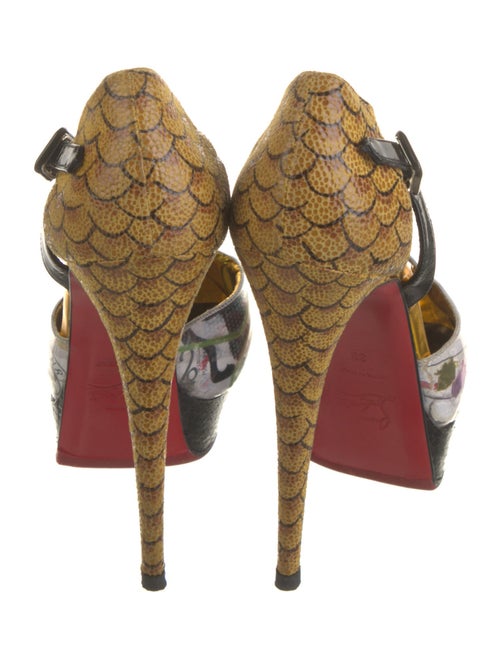 Christian Louboutin Leather Animal Print D'Orsay Pumps