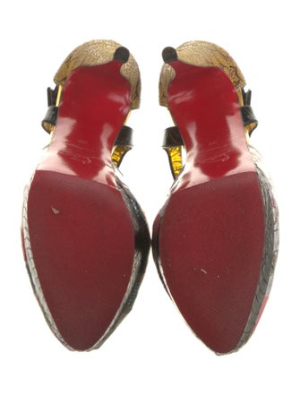 Christian Louboutin Leather Animal Print D'Orsay Pumps