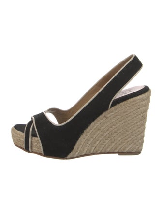 Christian Louboutin Canvas Printed Slingback Pumps