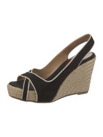 Christian Louboutin Canvas Printed Slingback Pumps