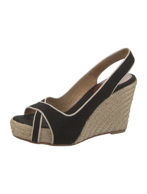 Christian Louboutin Canvas Printed Slingback Pumps