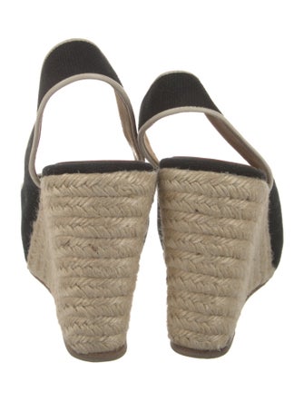 Christian Louboutin Canvas Printed Slingback Pumps