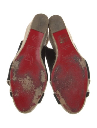 Christian Louboutin Canvas Printed Slingback Pumps