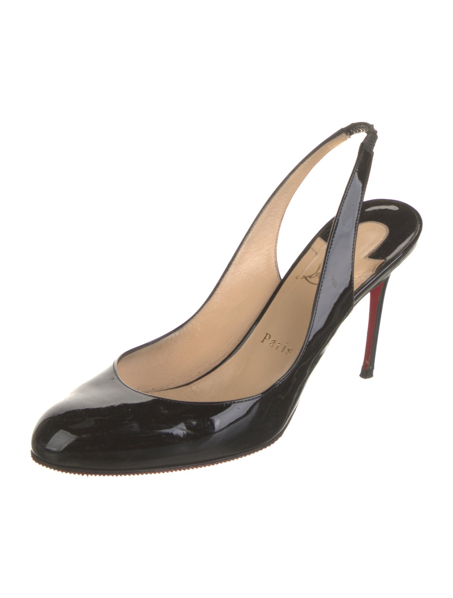Christian Louboutin Patent Leather Slingback Pumps