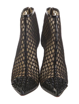 Christian Louboutin Spike Accents Mesh Boots