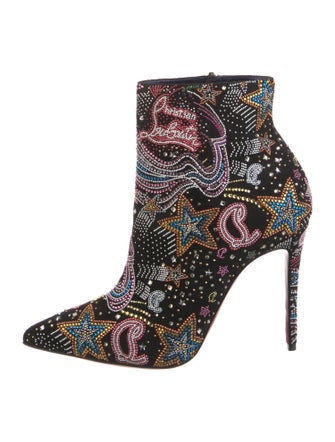 Christian Louboutin Suede Patterned Boots