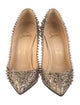 Christian Louboutin Spike Accents Glitter Pumps